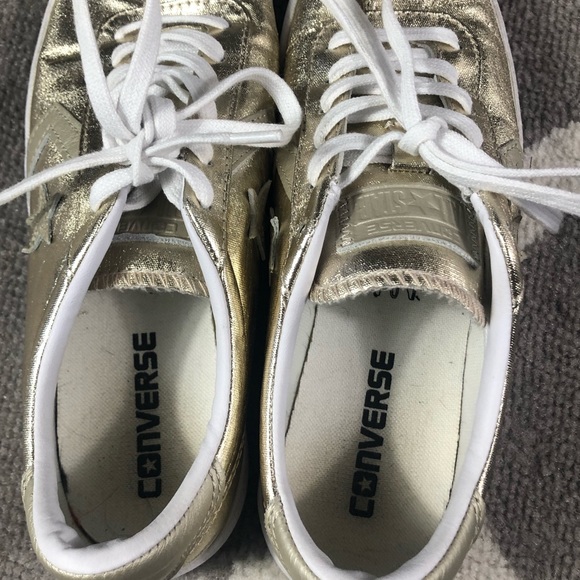 Converse Sneakers Womens Size 7 Metallic Breakpoint Shoes Gold Star - Picture 7 of 10